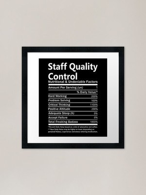 Personal Qualitätskontrolle T-Shirt - Nuss gerahmtes Wandbild Poster Leinwanddruck Bild