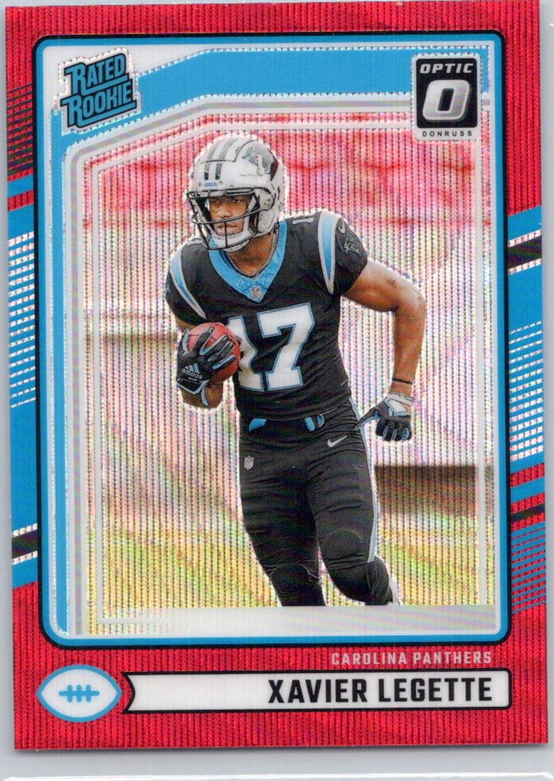 2024 Donruss #323 Xavier Legette Optic Rated Rookies Preview Red Wave