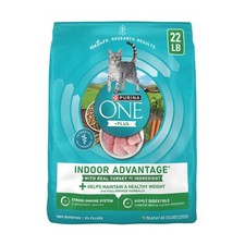 Purina ONE Natural, Low Fat, Weight Control, Indoor Dry Cat Food, 22 lb. Bag