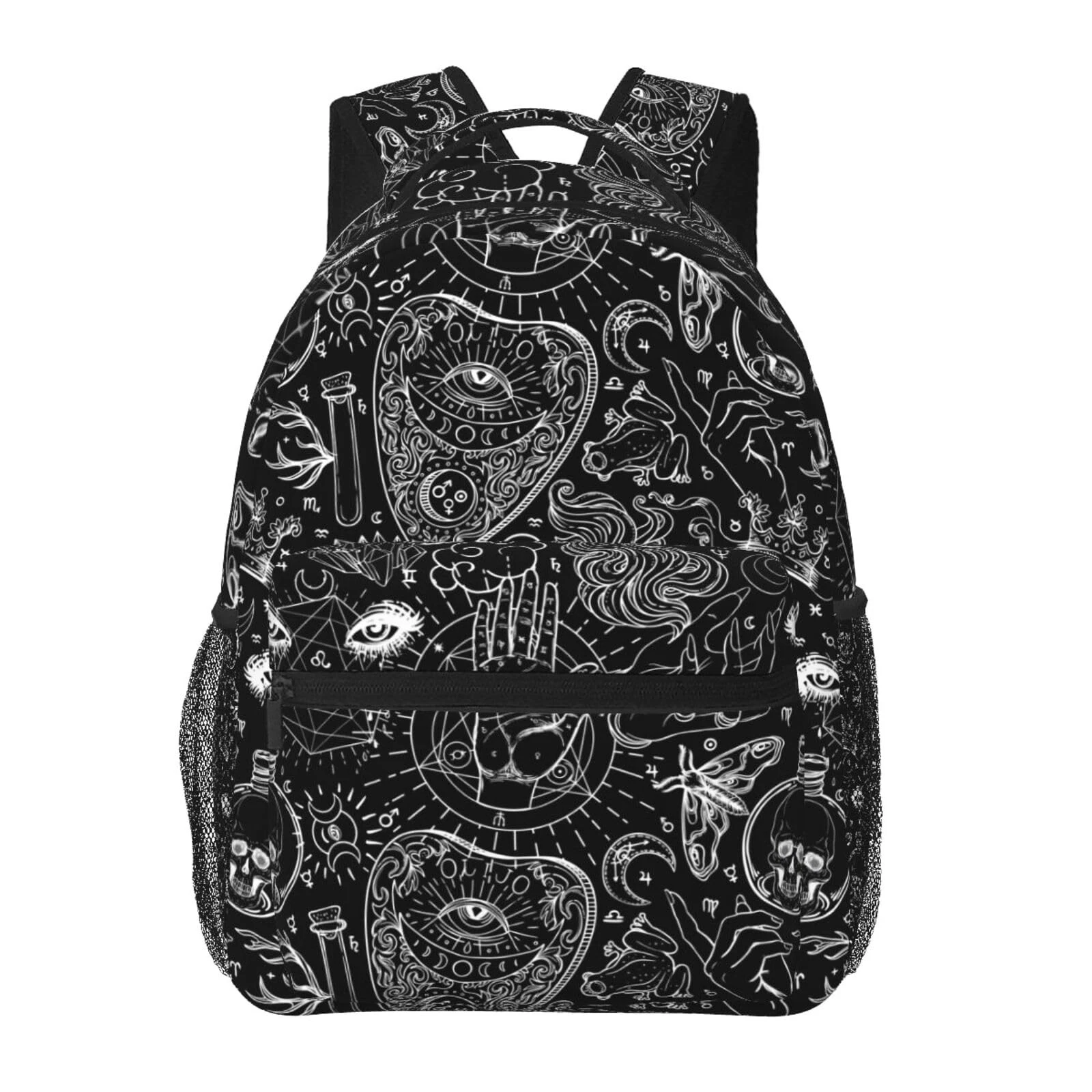 Lightweight Travel Backpack Zipped Front Pocket Printed Laptop Daypack