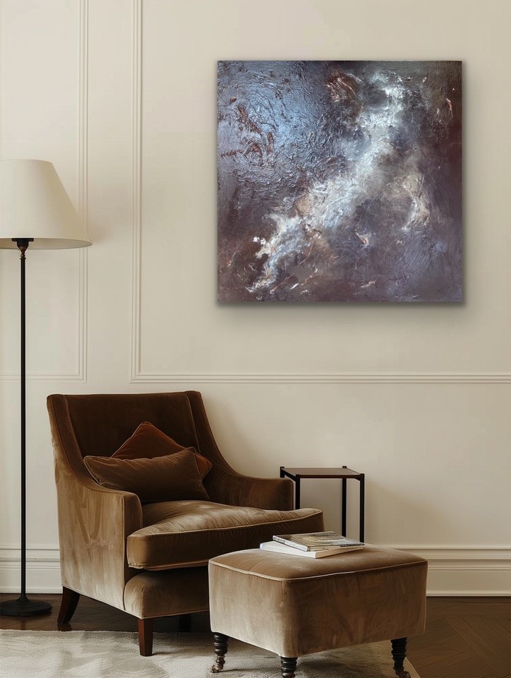 Contemporary Modern LARGE ABSTRACT ACRYLIC TEXTURED PAINTING On 90 x ...