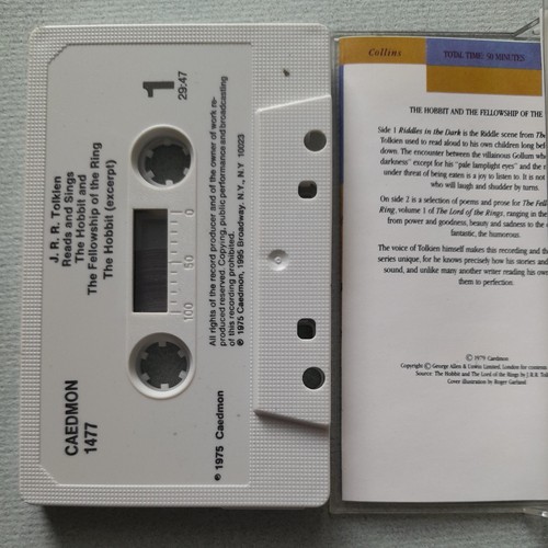 The Hobbit & Fellowship of the Ring Original 1975 Caedmon Cassette Tape - Picture 3 of 3