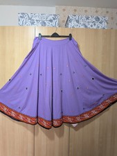Gujarati Indian Lilac Chaniya choli skirt free size bandhani Chaitra Navratri 
