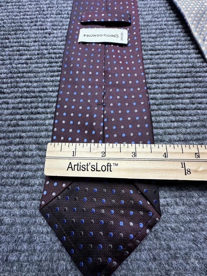 Lote de 5 corbatas Pronto-Uomo para hombre talla única seda hechas a mano cachemira geométricas a cuadros Foto 3 de 4