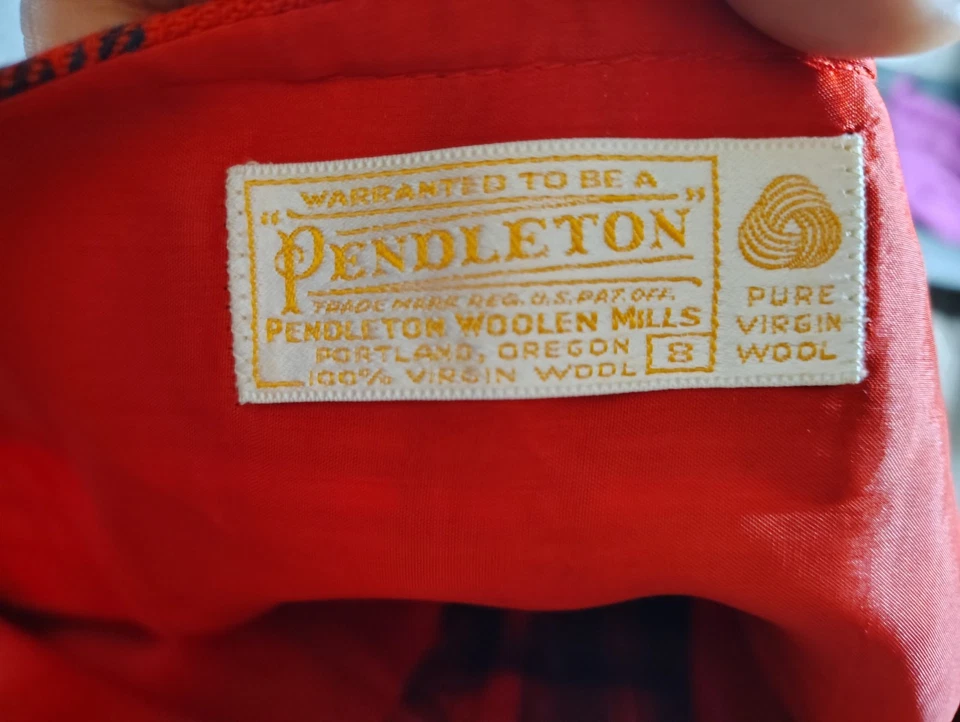 Винтажный Pendleton клетку красный платье без рукавов женщин размер 8 tartan Virgin шерсти - Изображение 4 из 4