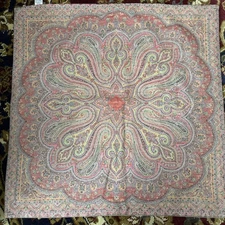 Pottery  Barn 2 Woven Paisley Wool Cotton Tapestry Design Pillow Cover 26 X 26