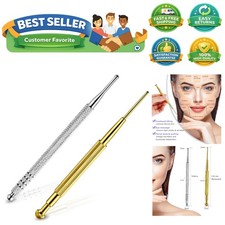 2 Pieces Facial Reflexology Massage Tool Retractable Acupuncture Pen, Stainle...