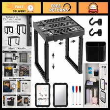 9PCS Locker Accessories Set - Organizer, Adjustable Shelf, Magnetic Whiteboard,