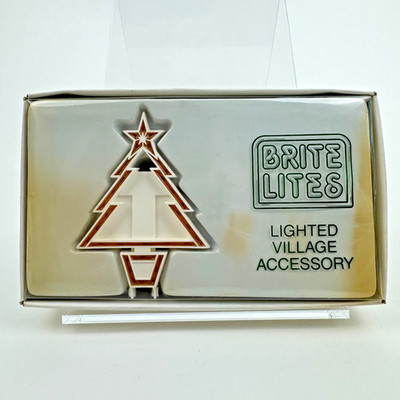 Department 56 Lighted Village Accessory BRITE LITES Christmas Tree TESTED WORKS