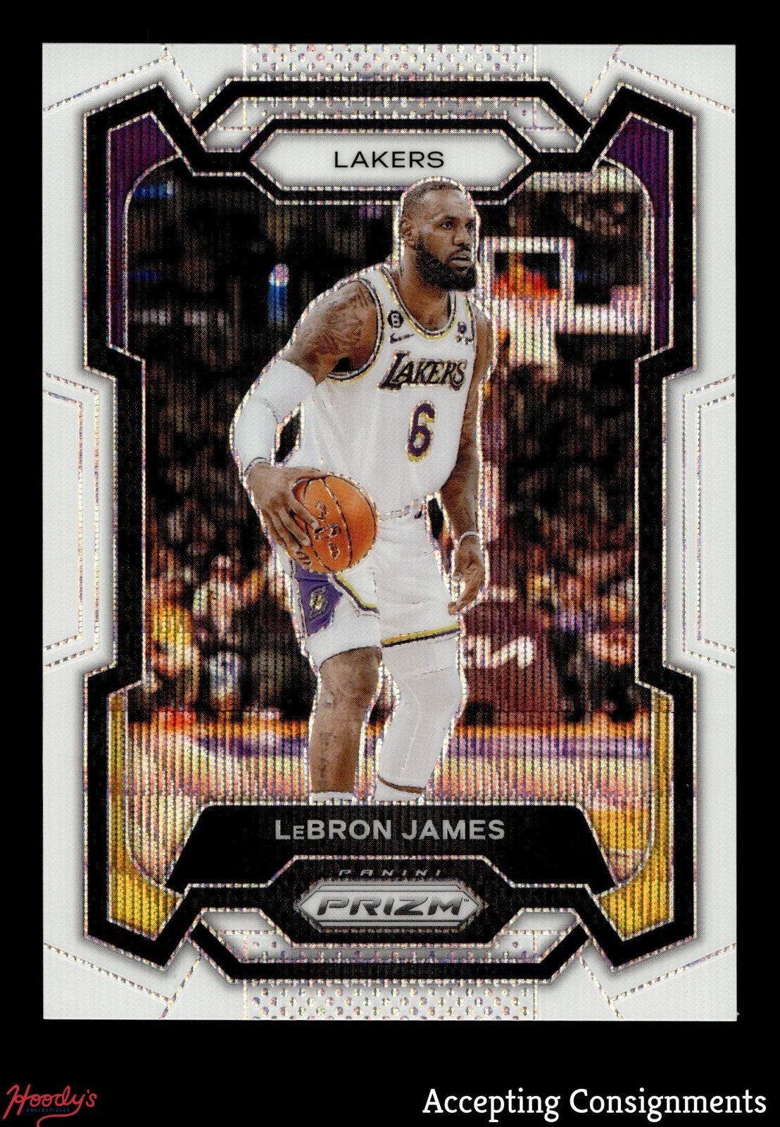 2023-24 Panini Prizm White Wave #63 LeBron James 24/38 LAKERS