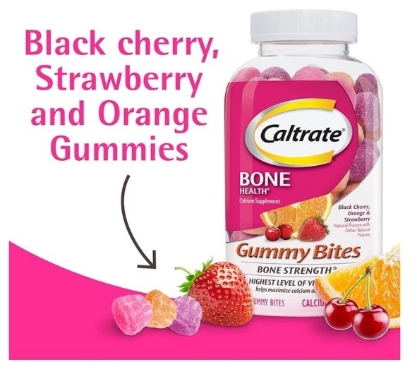 Caltrate Vitamin D3 + Calcium Bone Health (Black Cherry+2) 50 Gummies - Image 2 of 4