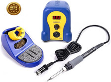 Hakko FX888DX Digital Soldering Station Rotary Encoder 120V Blue Yellow