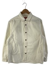 Supreme Long Sleeve Shirt M Cotton WHT Solid