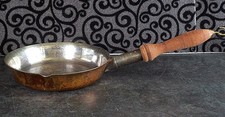 Jaeggi Helvetia 20cm Copper Silver Plate Saute Lipped Frying Pan Wooden Handle