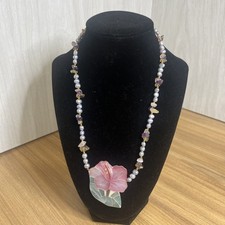 Lee Sands Vintage Shell Inlay Flower Pendant ...