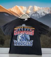 VTG 1998 New York Yankees World Series Champions Shirt Black Youth Kids L