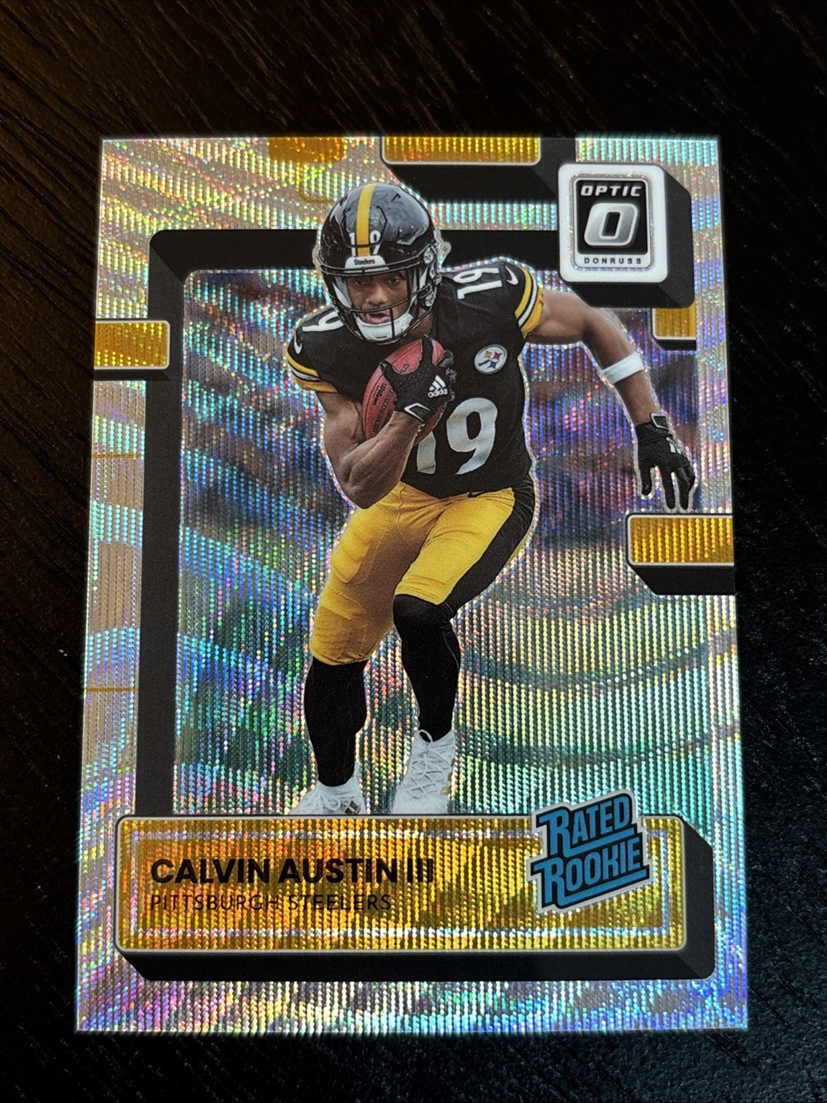 2022 Panini Donruss Optic Premium Wave Prizm RC /300 #236 Calvin Austin III