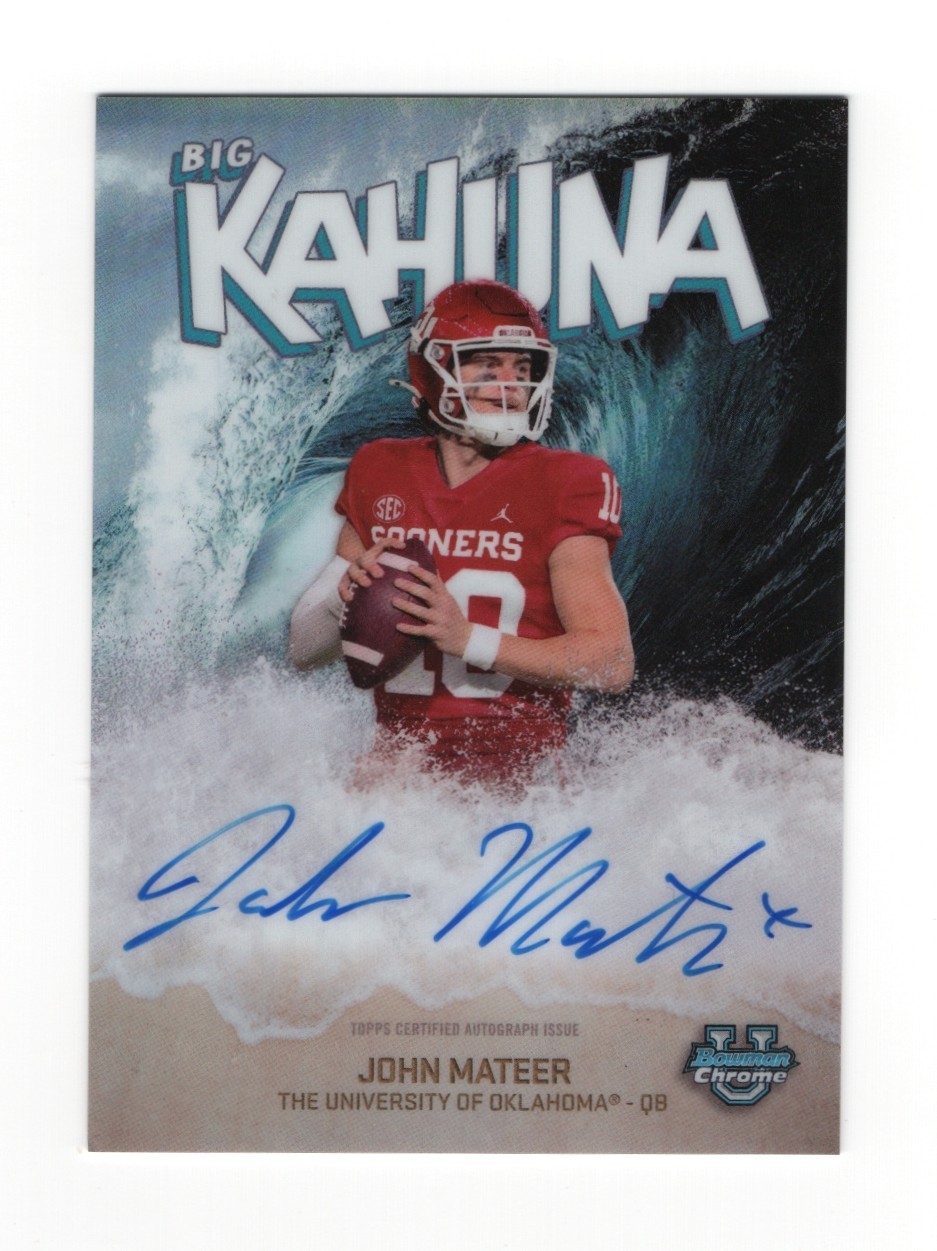 2025 Topps Bowman Chrome U John Mateer #BK-JM Big Kahuna SP Auto