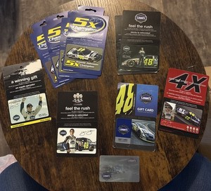 06’- 2011 Jimmie Johnson Lowe's Car #48, $0 Value Gift Cards