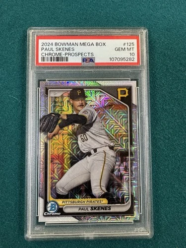 2024 Topps BOWMAN PAUL SKENES ROOKIE MOJO CHROME MEGA BOX CARD PSA 10 GEM MINT