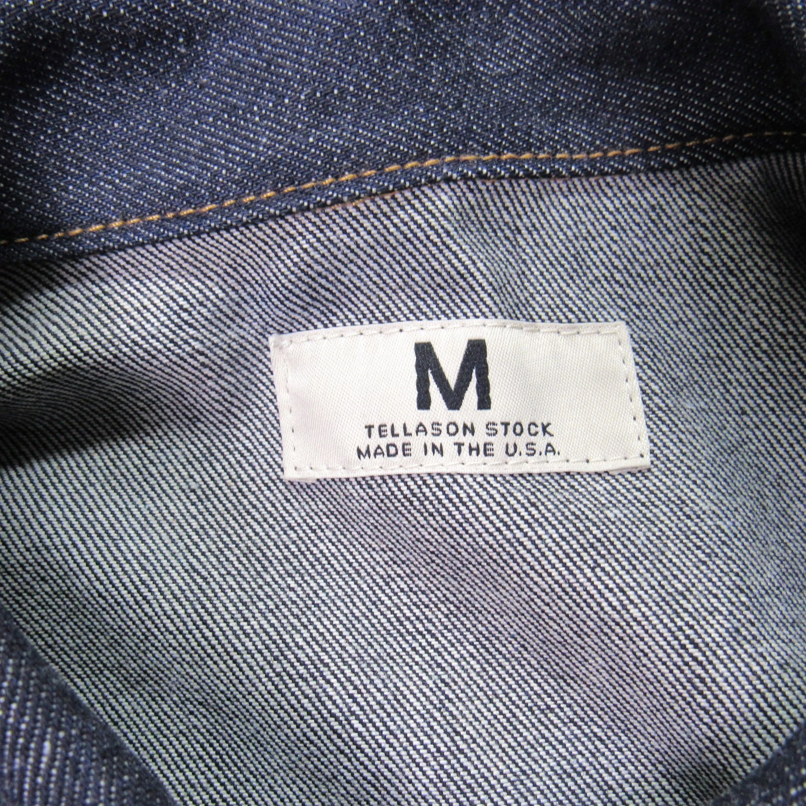 Tellason Stock Men's Size M Blue Denim Jacket Vintage Inspired Made in USA - product detail image 4