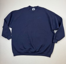 Vtg LEE HW Mens 3XL Crewneck Pullover Sweatshirt Embroidered NIKE Swoosh Blue