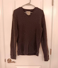 Gap Men's Gray Rib-Knit V-Neck Pullover Sweater Long Sleeve Size L