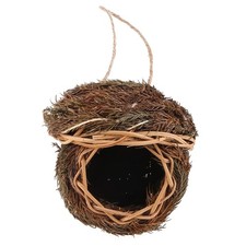 Hand-Woven Bird House Natural Grass Bird Nest Shelter Small Bird Hideaway
