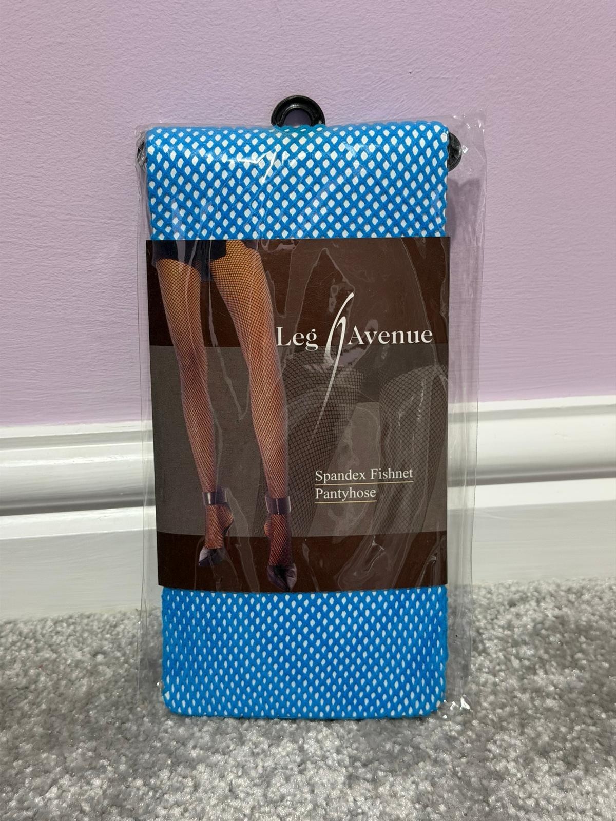 NEON BLUE FISHNET TIGHTS PANTYHOSE NET BRIGHT FANCY DRESS SEXY SIZE 6 8 10 12