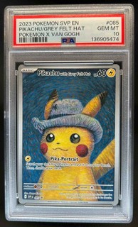 2023 Pokemon X Van Gogh Pikachu With Grey Felt Hat Black Star Promo #085 PSA 10