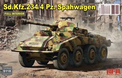Rye Field Model 5118 1/35 Sd.Kfz.234/4 Panzerspahwagen with FULL INTERIOR