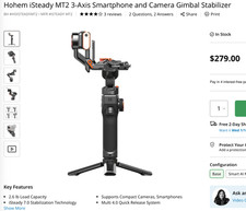 Hohem iSteady MT2 3-Axis Smartphone and Camera Gimbal Stabilizer