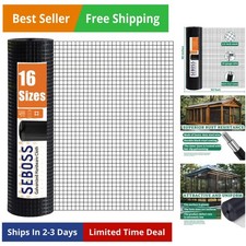 Black Hardware Cloth 1/2 inch 48 x 50 ft 19-Gauge, PVC Coated Wire Mesh Roll ...