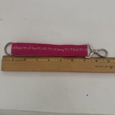 Thirty One 31 Hang It Up Key Fob U R Strong Bold Ring Clip Wristlet Strap Pink