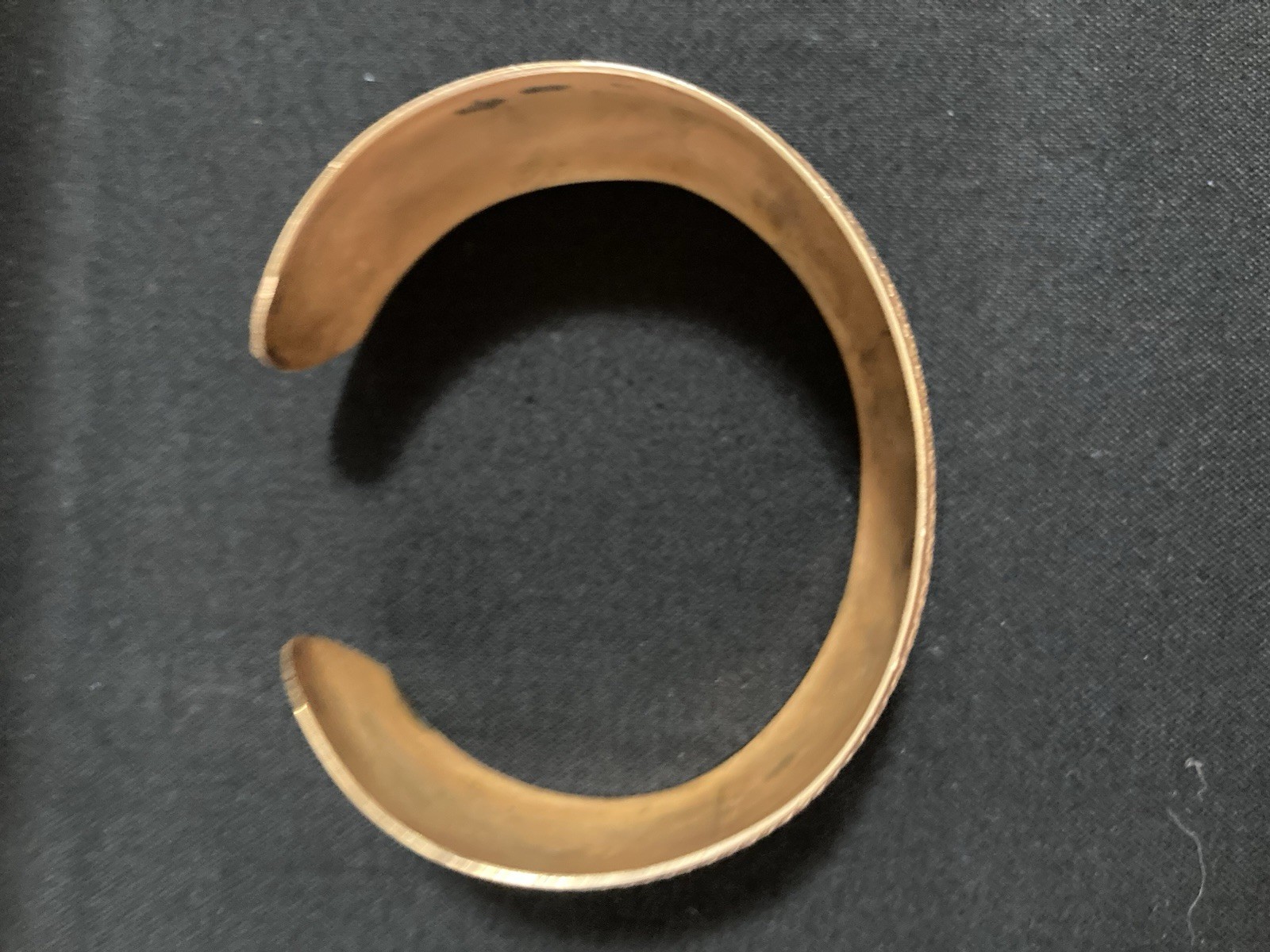 Vintage Solid Brass Embossed Cuff Bracelet c. 30’… - image 3