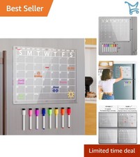 Acrylic Magnetic Dry Erase Board Calendar for Refrigerator 15x11 Monthly Planner