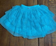Disney Princess Cinderella Blue Glitter Tutu Skirt Girls Size 5 100% Polyester