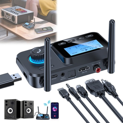 #ad #ad Bluetooth 6.0 Transmitter Receiver Long Range For TV Home Stereo Audio Adapter $27.99