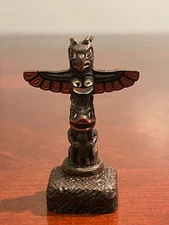 Vintage Miniature Totem Pole by Boma Figurine Rustic Detailing