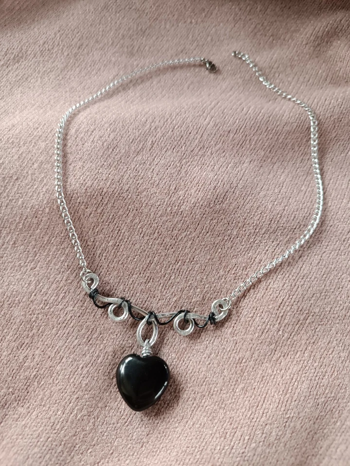 collana donna alluminio senza nickel con pietra naturale  - Immagine 2 di 3