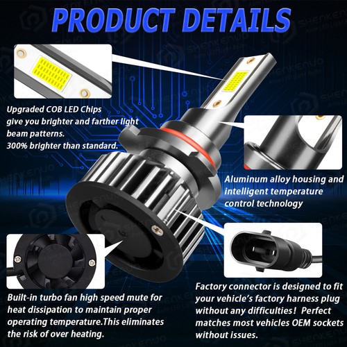 For Toyota Highlander 2014-2019 LED Headlight + Fog Light Bulbs Combo 6000K F2QC - Bild 6 von 15