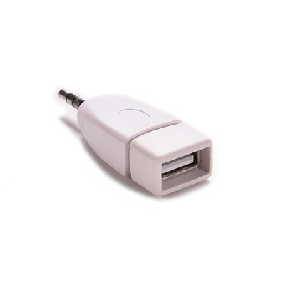 White 3.5mm Male AUX Audio Plug Jack to USB 2.0 Female Converter Adapter Pl.b$