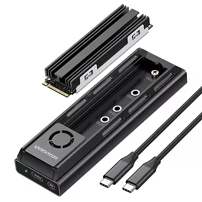 GRAUGEAR M 2 SSD Dockingstation Festplattengehäuse für alle M.2 NVMe & SATA SSD Lüfter