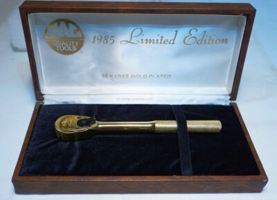 Vintage MAC Tools 24 Karat Gold Plated Ratchet Wrench from 1985.