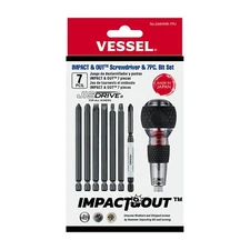 Vessel Manual Impact & Out Screwdriver w 7pc Bit Set 238HWB7PU Japan JIS