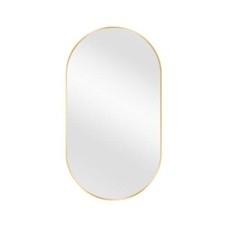 Glacier Bay 18 in. W x 30 in. H Oval Aluminum Framed Wall Bathroom Vanity Mirror