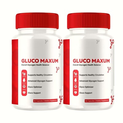 2-Pack Gluco Maxum Capsules - Gluco Maxim Glycogen Support Pills - 120 Capsules