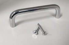 20x Chrome D-Shape Curved Furniture Handle Cabinet Cupboard Door