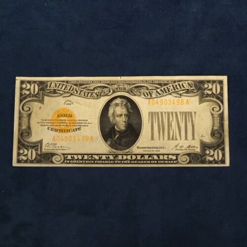 Series of 1928 $20 Gold Certificate Twenty Dollar Bill FR 2402 - Free Ship US - Picture 1 of 5