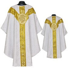 Nuevo Conjunto de vestimenta y estola gótica blanca casulla gótica, casula, casel, casulla